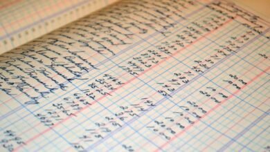 numerical data organization ledger